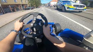 Gokart Police Chase  Brodalen Motorcycle Meet 2023 Sweden [upl. by Dumond147]