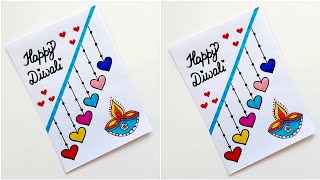 DIY How to make Diwali Card for competition  Diwali greeting Card making ideas 2024  Diwali gift [upl. by Refinney]