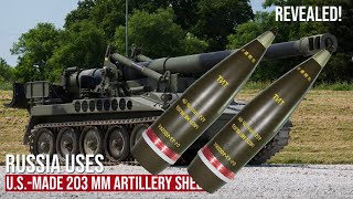 Revealed Russia Uses USmade 203 mm HE M106 artillery shells in Ukraine [upl. by Arikihs]