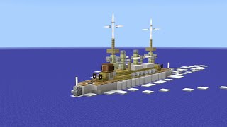 Minecraft USS Kearsarge BB5  15 Scale Kearsarge Class PreDreadnought Battleship Tutorial [upl. by Schulze]