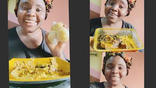 Eat with me Egusi Soup Bitter leaf soup and Goat meat Nigerian Food African Food MUKBANG ASMR [upl. by Wernda]