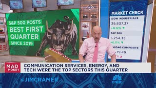 Jim Cramer breaks down the SampP 500s best first quarter since 2019 [upl. by Cand]