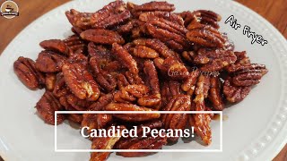 Air Fried Candied Pecans in Instant Pot Air Fryer Lid  only 4 Ingredients Sweet Roasted Pecans [upl. by Dralliw]