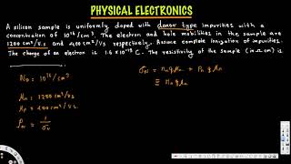 Resistivity of N Type semiconductor  Physical Electronics [upl. by Letram]