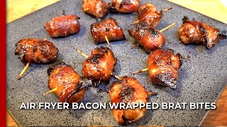 Air Fryer Bacon Wrapped Brat Bites [upl. by Drescher348]