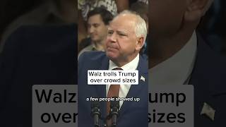 Walz trolls Trump over crowd sizes [upl. by Ayanal437]