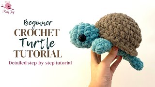 StepbyStep Tutorial on How to Crochet a Simple Turtle for Beginners Quick Easy Amigurumi Turtle [upl. by Aneala855]