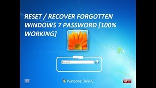 How to reset  recover windows 7 forgotten password 100 Working [upl. by Marielle570]