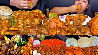 ASMR EATING SPICY MUTTON CURRY CHICKEN CURRY EGG CURRY  BEST INDIAN FOOD MUKBANG Foodie India [upl. by Auginahs]