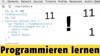 Wie findet man Primzahlen  Programmieren lernen mit JavaScript 20 [upl. by Ahsikad]