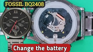 How to change the battery Fossil BQ2408 watch [upl. by Lewert]