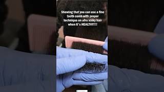 Why you SHOULD use a fine tooth comb for detangling severely matted natural hair [upl. by Holtz]