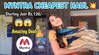 Myntra Cheapest Sale Haul✨ Starting Just Rs120  Myntra TopsJeansTrousersTshirts Haul💥 [upl. by Noskcire763]