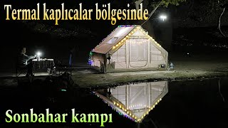 Termal Kaplıcalar Bölgesinde Şişme Çadır ile Sonbahar Kampı [upl. by Odlaw]