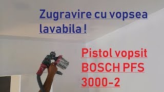 Aplicare vopsea lavabila pe tavan si pereti cu pistol de vopsit Bosch PFS 30002 [upl. by Alywt]