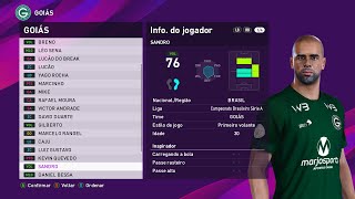 Pes 2020  Elenco do Goiás com cópias de base base copy em 2020  Option File LSBRASIL2020 [upl. by Tur]