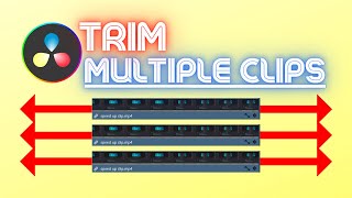 Trim Multiple Clips DaVinci Resolve 18 At the same time [upl. by Pantia]