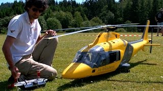 AGUSTA AW109 BIG SCALE RC TURBINE MODEL HELICOPTER FLIGHT  Turbine meeting 2015 1080p50fpsHD [upl. by Mariken]