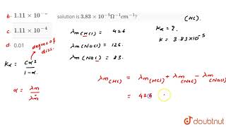 Given the following molar conductivity at 25 C HCl426Omeg [upl. by Gonnella]