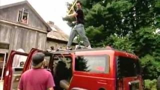 Bam Margera Johnny Knoxville Destroys Bams Hummer [upl. by Lirrehs]