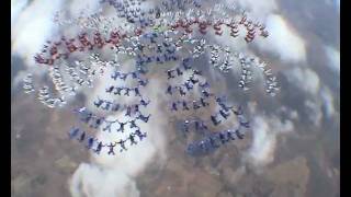 World Record 357 way skydive formation  Thailand 2004 [upl. by Siaht]