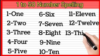 Numbers names 1 to 50  1 to 50 Numbers Names  1 to 50 spelling in English  one to fifty spelling [upl. by Royall]