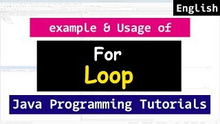 For Loop With Example in Java Programming  Video Tutorials For Beginners [upl. by Leur348]