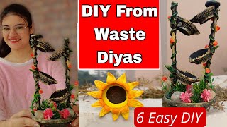 Easy DIY From Waste material craft ideas  Old Diya Reuse Idea 💡 wastematerialcraft diy craft [upl. by Ytissac462]