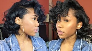 Flexi Rods on Relaxed Bob Short HairBlunt Cut Friendly [upl. by Mloclam]