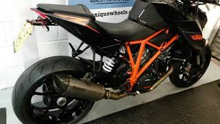 KTM 1290 Superduke R 2015 15 2700 Miles Akrapovic Can amp DeCat link pipe fitted [upl. by Hcahsem]