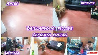 dando brillo a piso de cemento  piso de cemento pulido  limpieza bienvenidos a mi hogar [upl. by Itin206]