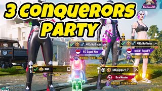 Yakis Join Partyan Conqueror Random Squad Gameplay  PUBG Mobile [upl. by Wilterdink]