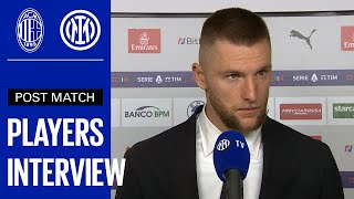 MILAN 11 INTER  SKRINIAR  BASTONI EXCLUSIVE INTERVIEWS SUB ENG 🎤⚫🔵 [upl. by Ahsikym504]