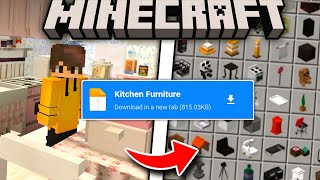 KITCHEN FURNITURE MODADDON FOR MINECRAFT PE 120 Hindi  2024 [upl. by Denn890]