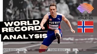 400m H WORLD RECORD  Karsten Warholm  Track and Field Technical Analysis [upl. by Ayadahs]