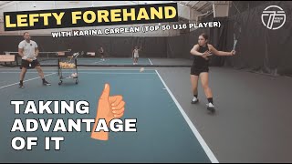 Forehand progression with a lefty  TWYNAM TENNIS [upl. by Asenab]