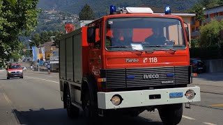 Passaggio pompieri Mendrisiotto in emergenza autobotte  auto comando  furgoncino [upl. by Ener]