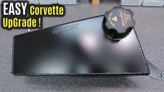 EASY C6 Corvette Engine Bay UPGRADE  Installing GS Z06 ZR1 Moroso Coolant Expansion Tank [upl. by Finah]