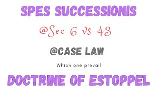 Spes successionis vs Estoppel in tranfer of property act in tamil  property cant be transferred [upl. by Haye618]