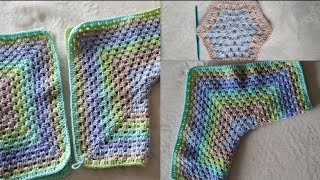 Granny hexagon cardigan super easy step by step tutorial for beginners pt1 crochet cardigan yarn [upl. by Noramac859]