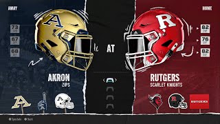 Akron vs Rutgers Week 2 Simulation 2024 Season  College Football 25 [upl. by Geraldina697]