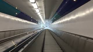 Escalator going to underwater tunnel in Rendsburg germany [upl. by Bander]