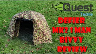 QUEST TACKLE DEFIER Mk2 1 MAN BIVVY in DPM REVIEW [upl. by Repip970]