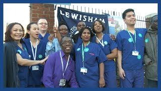 Junior doctors on Lewisham picket line Devalued demoralised determined  This is the NHS [upl. by Eihtak]