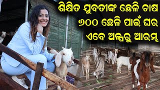 ଯୁବତୀଙ୍କ ଛେଳି ପାଳନ  Goat Rearing Of Highly Educated Woman  How To Start Goat Farming In Odisha [upl. by Sardse]