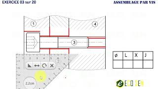 Assemblage par Vis  Exercice 03 sur 20 [upl. by Labotsirhc]