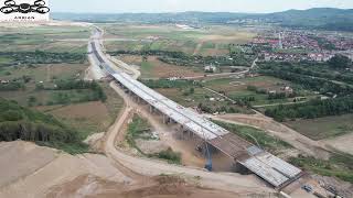 Autostrada A1 Sibiu Pitești lot1 Sibiu Boița Viaductul Tălmaciu 29 07 2022 autostradasibiupitesti [upl. by Attelrak]