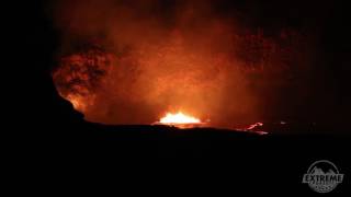 Halemaumau Lava Lake Crater at night [upl. by Ertsevlis]