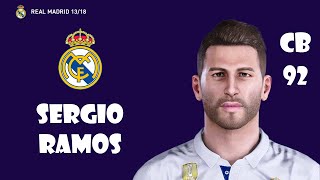 Sergio Ramos eFootball PES Face Build Stats [upl. by Colyer]