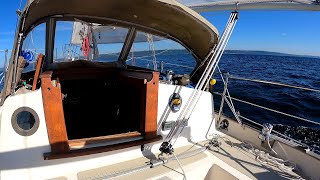 Mainsheet Rigging Block Sizing amp Mainsail Reefing  Video 34  Westsail 28  quotStarwhitequot [upl. by Hummel]